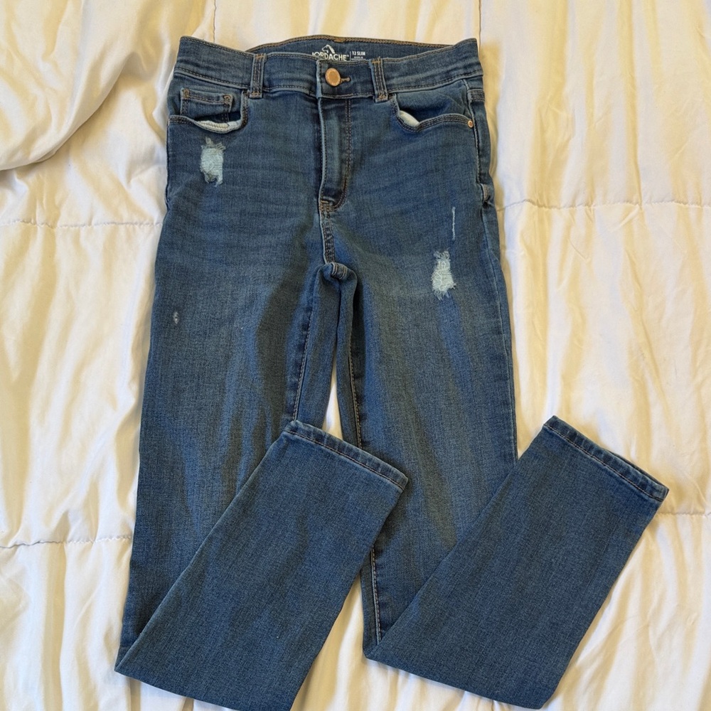 Jordache Medium Blue Skinny Jeans with Light Distressing